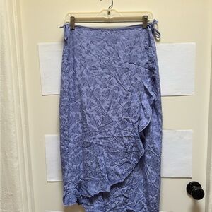 bryn Walker Lavender Brocade Wrap Skirt with tie waist and Ruffle on hem